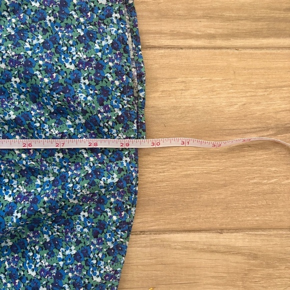 J. Crew Button Down Poplin S/S Shirt Men's Medium Blue Floral Secret Wash Summer - Picture 10 of 11